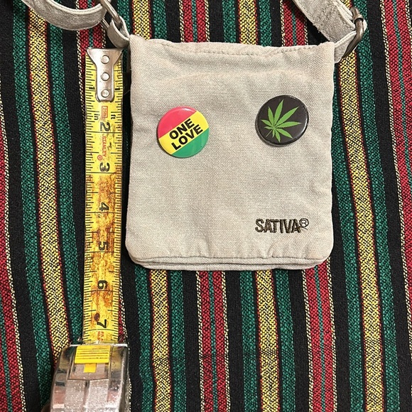 Sativa Cross Body Bag Y2K Too Cool For School Light Faded Seafoam Sage Green - Picture 6 of 7